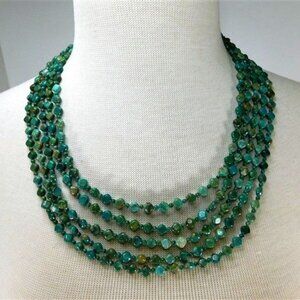 131/21  Jay King Multi Strand Turquoise Necklace 18in 925